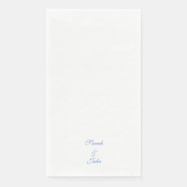 Servilleta De Papel Texto Azul Boda Blanca