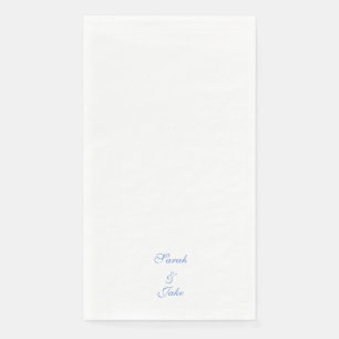 Servilleta De Papel Texto Azul Boda Blanca