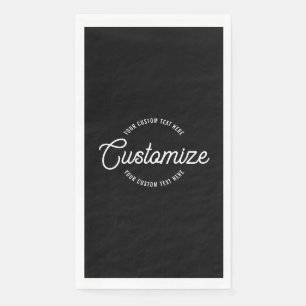 Servilleta De Papel Texto circular y cursiva elegante editable y moder