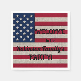 Servilleta De Papel Texto de caligrafía de línea de la bandera estadou