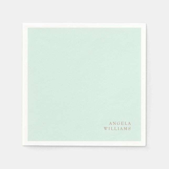 Servilleta De Papel Texto de Cocktail Dorado Personalizado de Menta (Anverso)