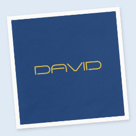 Servilleta De Papel Texto de estilo editable | Azul marino y oro