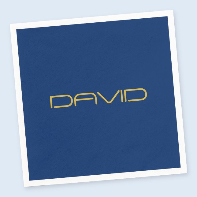 Servilleta De Papel Texto de estilo editable | Azul marino y oro (Subido por el creador)
