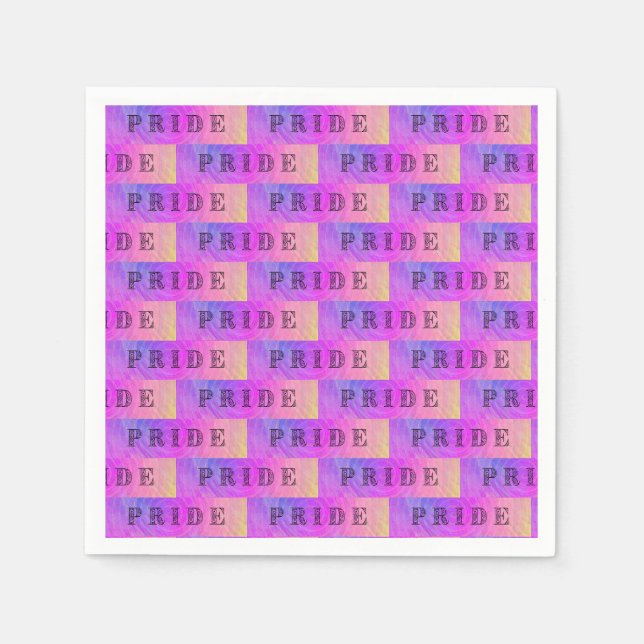 Servilleta De Papel texto de orgullo pastel   (Anverso)