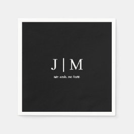 Servilleta De Papel Texto de Personalizable Boda blanco y negro