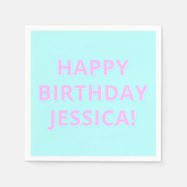 Servilleta De Papel Texto de personalizable Feliz cumpleaños a cualqui