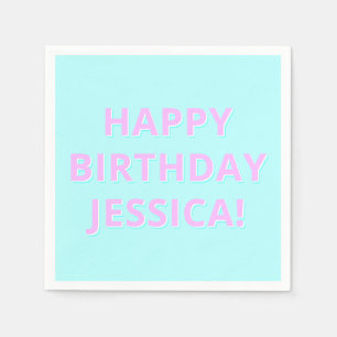 Servilleta De Papel Texto de personalizable Feliz cumpleaños a cualqui