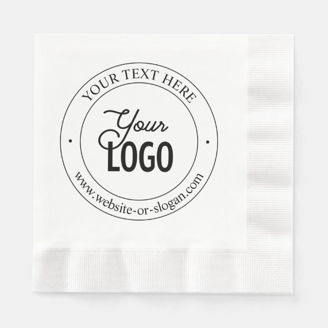 Servilleta De Papel Texto de Personalizable y sustitución de logotipos (Anverso)