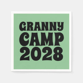 Servilleta De Papel Texto del campamento de abuelitas retro