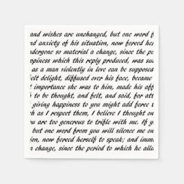 Servilleta De Papel Texto del orgullo y los prejuicios