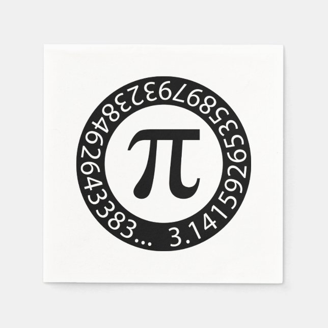 Servilleta De Papel TEXTO DISEÑO Pi Número Símbolo matemático (Anverso)