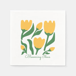 Servilleta De Papel Texto editable Tulipán Amarillo Estética Minimalis