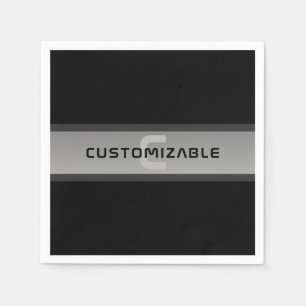 Servilleta De Papel Texto en capas personalizable moderno Negro y gr