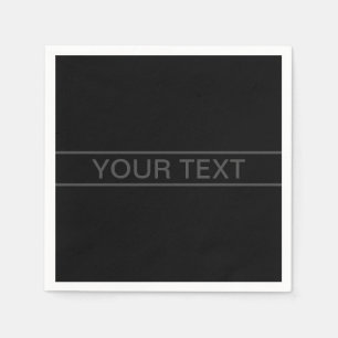 Servilleta De Papel Texto personalizable Negro moderno en negrita y