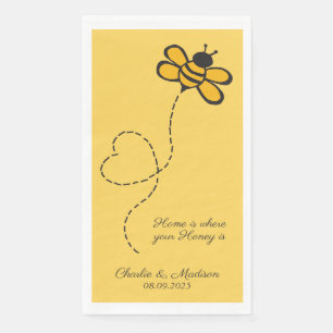 Servilleta De Papel Texto personalizado Amor Abeja