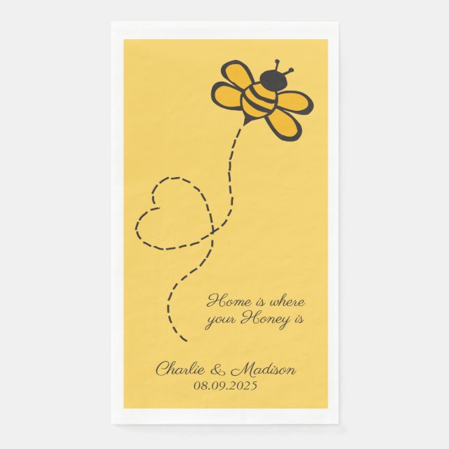 Servilleta De Papel Texto personalizado Amor Abeja (Anverso)