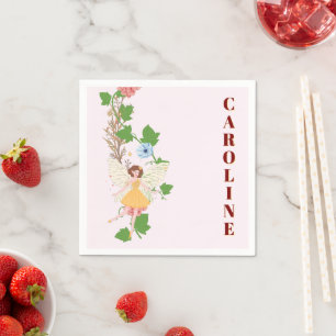 Servilleta De Papel Texto personalizado de enredaderas florales de had