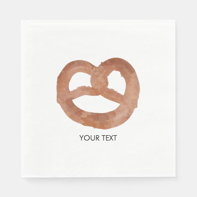 Servilleta De Papel Texto Personalizado de pretzel suave salado (Anverso)
