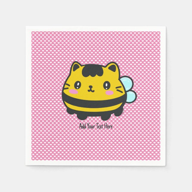 Servilleta De Papel Texto personalizado del gato de Bumblebee (Anverso)