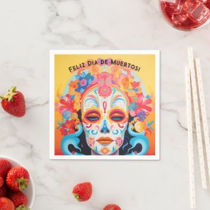Servilleta De Papel Texto personalizado Dia de Muertos La Calavera Cat
