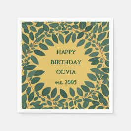 Servilleta De Papel texto personalizado eucalipto Marco - amarillo mos