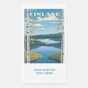 Servilleta De Papel Texto personalizado Ilustracion natural de Finland