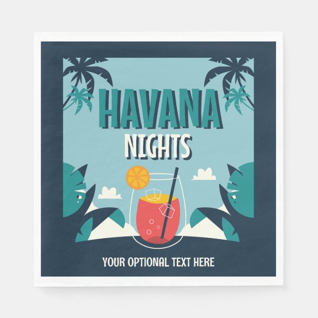 Servilleta De Papel Texto personalizado "Las noches de La Habana" (Anverso)
