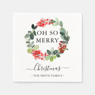 Servilleta De Papel Texto personalizado Oh Así Que Feliz Navidad