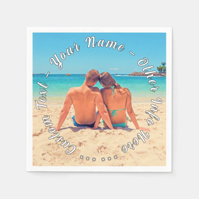 Servilleta De Papel Texto Personalizado personalizado y sus toallas fo (Anverso)