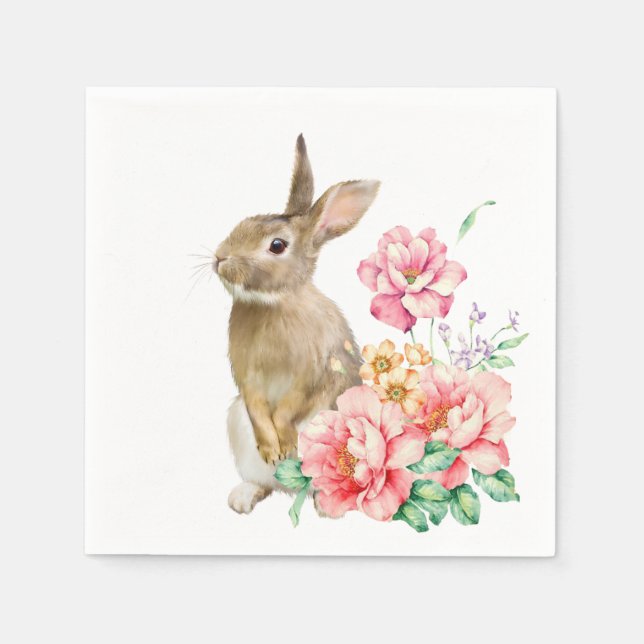 Servilleta De Papel TEXTO personalizado - Toallas de conejito de Pascu (Anverso)