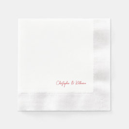 Servilleta De Papel Texto Rojo Boda simple Cocktail Napkins