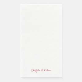Servilleta De Papel Texto rojo Boda simple o vacaciones