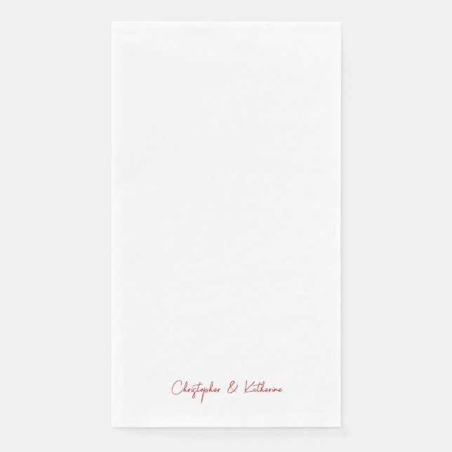 Servilleta De Papel Texto rojo Boda simple o vacaciones (Anverso)