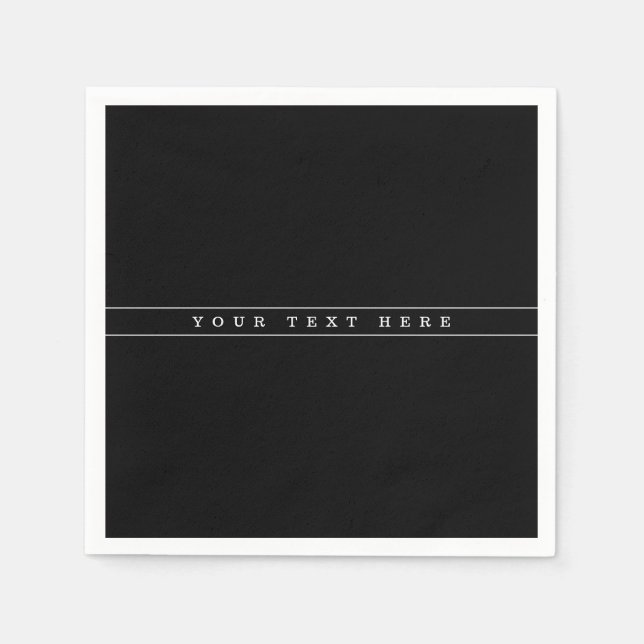 Servilleta De Papel Texto simple elegante y rayas finas (Anverso)