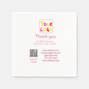 Servilleta De Papel texto simple mínimo agregue su logotipo/diseño aqu