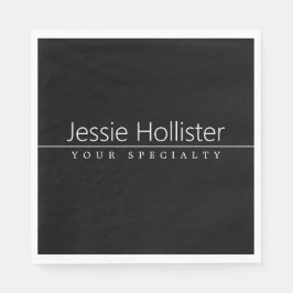 Servilleta De Papel Texto simple y clásico en blanco sobre negro