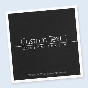 Servilleta De Papel Texto simple y clásico en blanco sobre negro