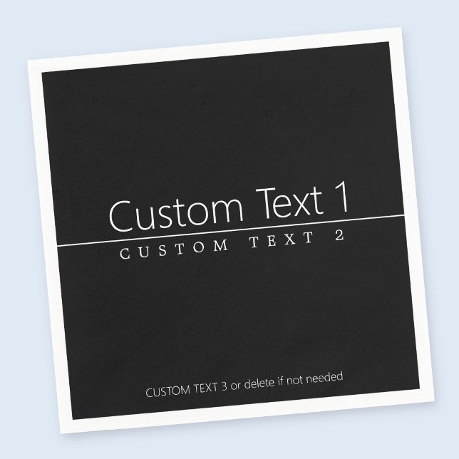 Servilleta De Papel Texto simple y clásico en blanco sobre negro (Subido por el creador)