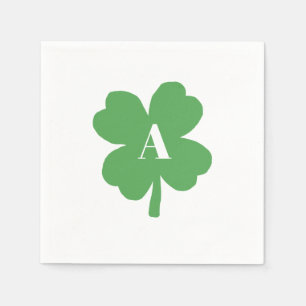 Servilleta De Papel Textura acuática irlandesa de Shamrock monograma