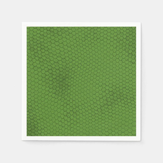 Servilleta De Papel Textura de piel de serpiente verde (Anverso)