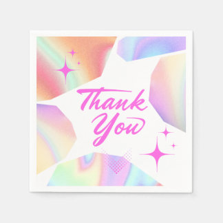 Servilleta De Papel Thank You Star Pastel Gradient Party Paper Napkins