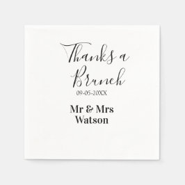 Servilleta De Papel Thanks a brunch post wedding name date simple