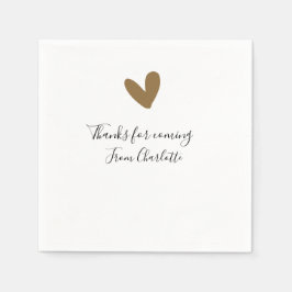 Servilleta De Papel thanks for coming add name text message gold heart