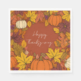 Servilleta De Papel Thanksgiving Fall Pumpkin Greetings