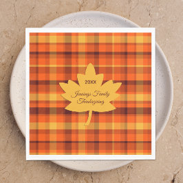Servilleta De Papel Thanksgiving Plaid Maple