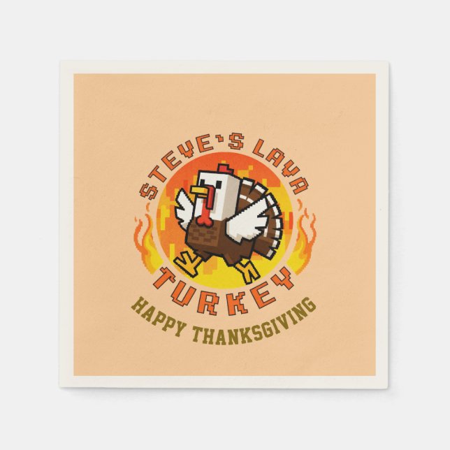Servilleta De Papel Thanksgiving Steve's Lava Turkey Plate (Anverso)