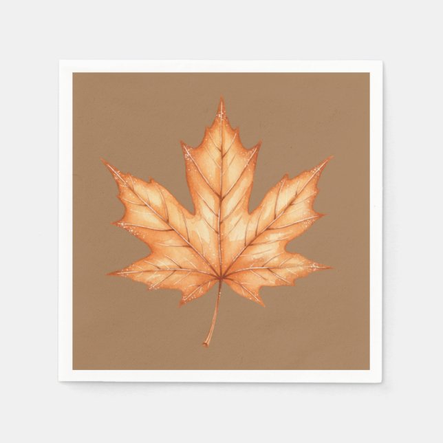 Servilleta De Papel Thanksgiving Watercolor Fall Leaf (Anverso)