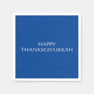 Servilleta De Papel Thanksgivukah azul blanco Acción de Gracias Hanukk