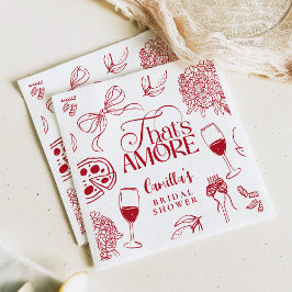 Servilleta De Papel That’s Amore Red Bridal Shower Napkin