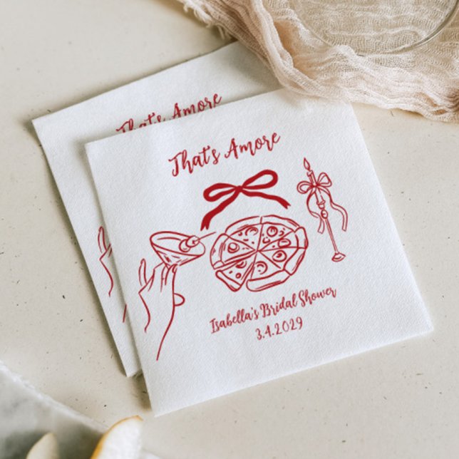 Servilleta De Papel That's amore Hand drawn Pizza Bridal Shower (Subido por el creador)